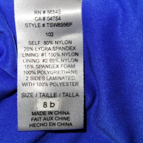 NWOT Boston Proper One-Piece Halter Swimsuit Underwire Cutout Back Size 8 Blue - Picture 7 of 12